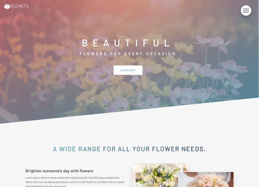 Florets Landing Page